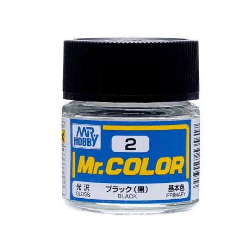 Mr. Hobby - Mr. Color Paint C-002 Black Gloss (10ml) (Gunze)