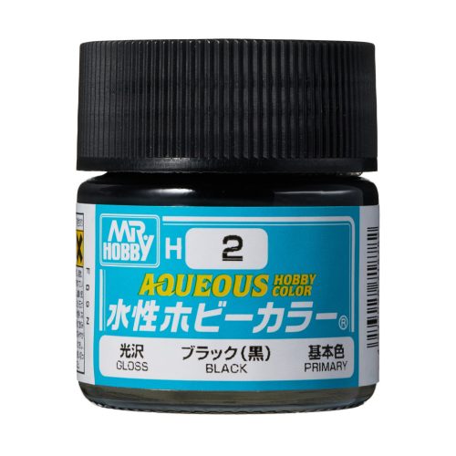 Mr. Hobby - Aqueous Hobby Color Paint (10 ml) Black H-002 (Gunze) fényes makettfesték