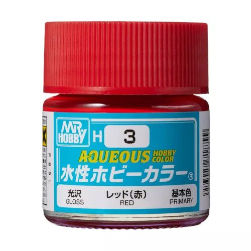 Mr. Hobby - Aqueous Hobby Color Paint (10 ml) Red H-003 (Gunze) fényes makettfesték