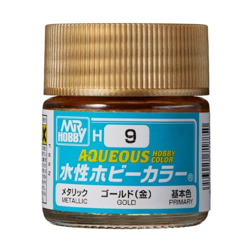 Mr. Hobby - Aqueous Hobby Color Paint (10 ml) Gold H-009 (Gunze) metál makettfesték