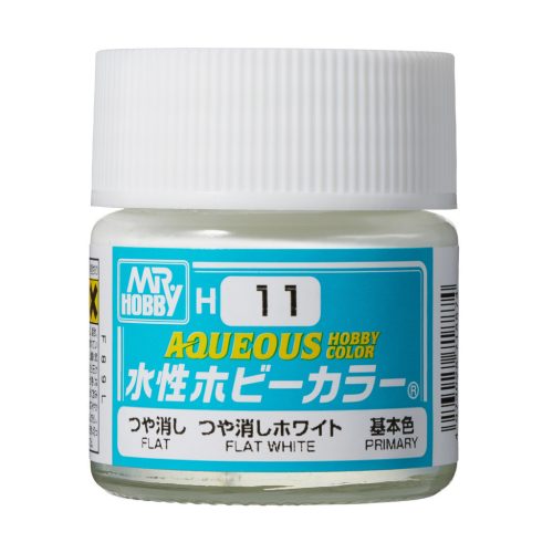 Mr. Hobby - Aqueous Hobby Color Paint (10 ml) Flat White H-011 (Gunze) matt makettfesték