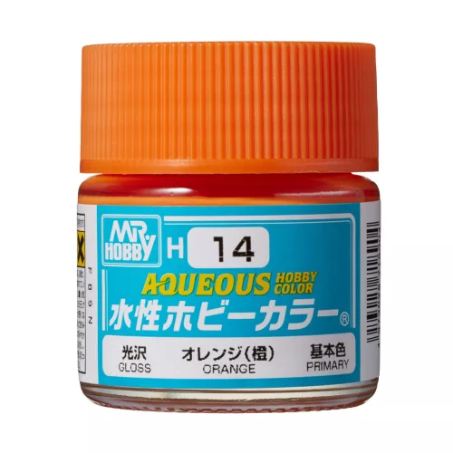 Mr. Hobby - Aqueous Hobby Color Paint (10 ml) Orange H-014 (Gunze) fényes makettfesték