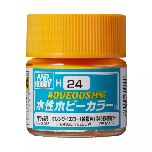 Mr. Hobby - Aqueous Hobby Color Paint (10 ml) Orange Yellow H-024 (Gunze) selyemfényű makettfesték