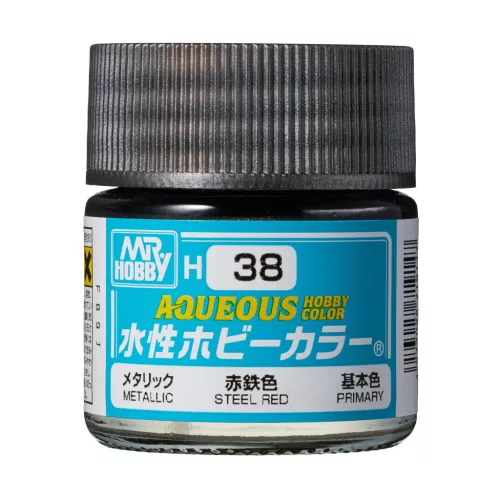 Mr. Hobby - Aqueous Hobby Color Paint (10 ml) Steel Red H-038 (Gunze) metál makettfesték