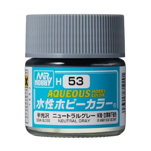 Mr. Hobby - Aqueous Hobby Color Paint (10 ml) Neutral Gray H-053 (Gunze) selyemfényű makettfesték