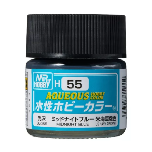 Mr. Hobby - Aqueous Hobby Color Paint (10 ml) Midnight Blue H-055 (Gunze) fényes makettfesték