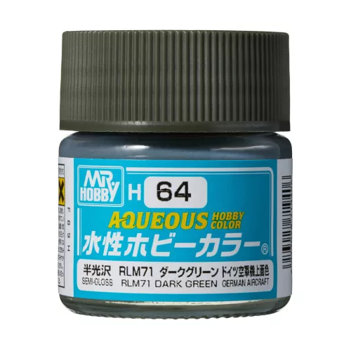 Mr. Hobby - Aqueous Hobby Color Paint (10 ml) RLM71 Dark Green H-064 (Gunze) selyemfényű makettfesték