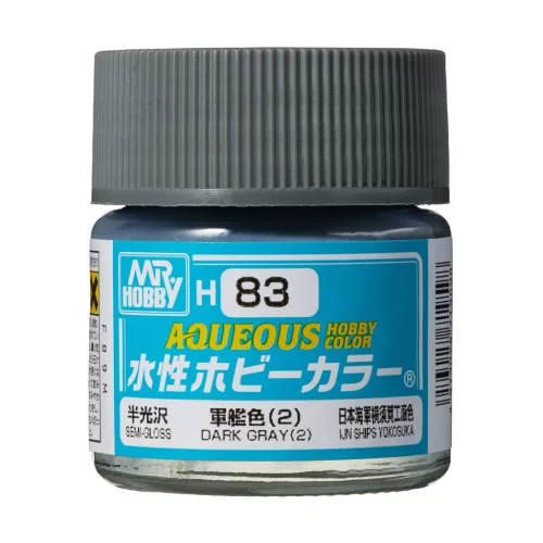 Mr. Hobby - Aqueous Hobby Color Paint (10 ml) Dark Gray (2) H-083 (Gunze) selyemfényű makettfesték