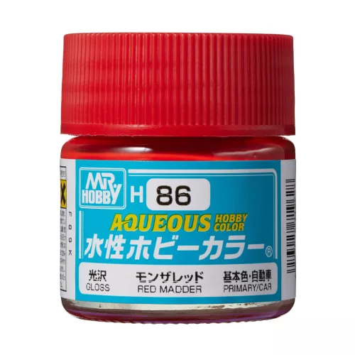 Mr. Hobby - Aqueous Hobby Color Paint (10 ml) Red Madder H-086 (Gunze) fényes makettfesték