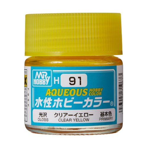Mr. Hobby - Aqueous Hobby Color Paint (10 ml) Clear Yellow H-091 (Gunze) áttetsző makettfesték