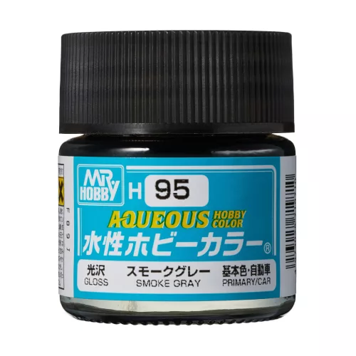 Mr. Hobby - Aqueous Hobby Color Paint (10 ml) Smoke Gray H-095 (Gunze) fényes makettfesték