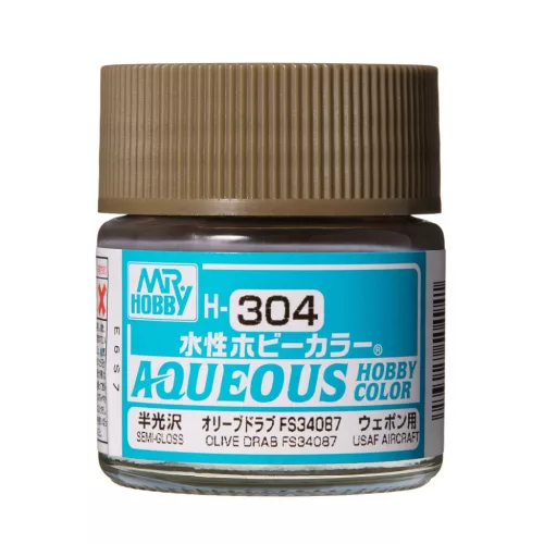 Mr. Hobby - Aqueous Hobby Color Paint (10 ml) Olive Drab FS 34067 H-304 (Gunze) selyemfényű makettfesték