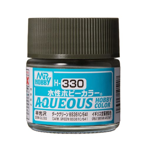 Mr. Hobby - Aqueous Hobby Color Paint (10 ml) Dark Green BS381C/641 H-330 (Gunze) selyemfényű makettfesték