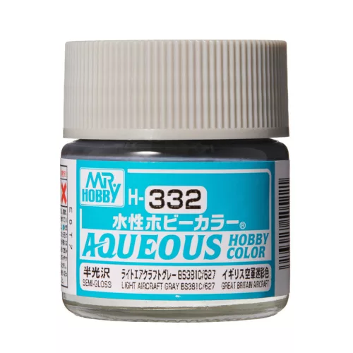 Mr. Hobby - Aqueous Hobby Color Paint (10 ml) Light Aircraft Gray BS381C/627 H-332 (Gunze) selyemfényű makettfesték