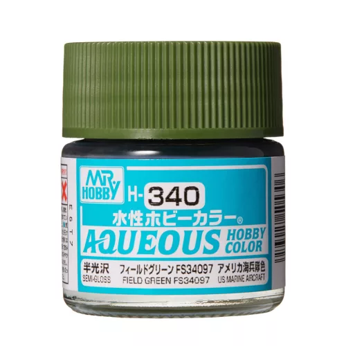 Mr. Hobby - Aqueous Hobby Color Paint (10 ml) Field Green FS34097 H-340 (Gunze) selyemfényű makettfesték