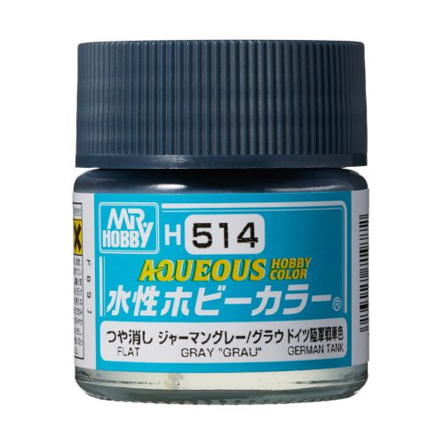 Mr. Hobby - Aqueous Hobby Color Paint (10 ml) Gray "Grau" H-514 (Gunze) matt makettfesték