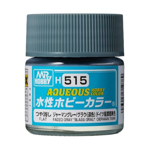 Mr. Hobby - Aqueous Hobby Color Paint (10 ml) Faded Gray "Blassgrau" H-515 (Gunze) matt makettfesték