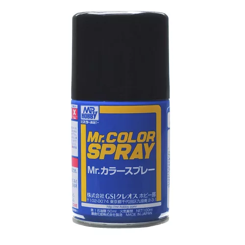 Mr. Hobby - Mr. Color Spray S-033 Flat Black (100ml) (Gunze) - festékspray