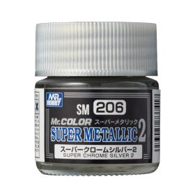  Mr. Hobby - Mr. Color Super Metallic II SM-206 Super Chrome Silver (10ml) (Gunze)