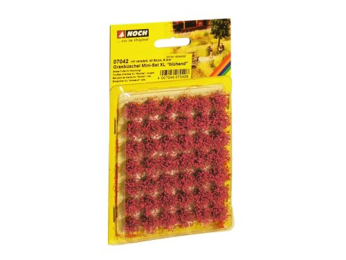 Noch 07042 Virágos fűcsomók mini-set XL, 42 db, 9 mm - piros virágok