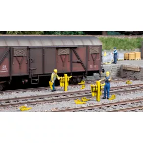 Noch 13606 Rögzítősaru-készlet tartóval, 3D minis (H0)