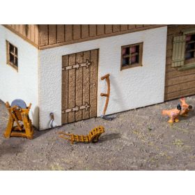   Noch 13723 Szénabegyűjtés eszközei, szerszámok - 3D minis (H0)