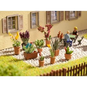   Noch 14012 Laser-Cut mini: dísznövények agyag virágtartóban, 9 db (H0)