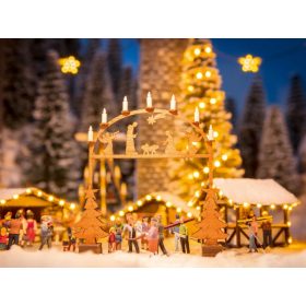 Noch 14391 Laser-Cut mini: Díszes bejárati kapu a karácsonyi, adventi vásárba (H0)