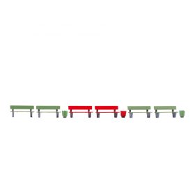 Noch 14848 Padok szemeteskosárral, 6 db (H0)