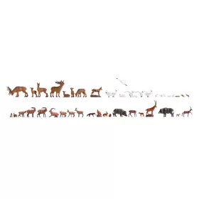   Noch 16053 Figura Mega-Set: Különböző erdei vadállatok 45 db figura (H0)