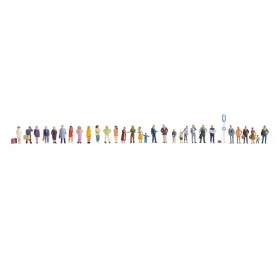   Noch 16054 Figura Mega-Set: Megállóban várakozó álló/siető utasok, 30 db figura (H0)