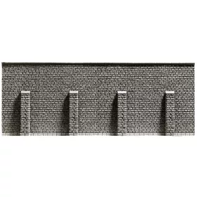 Noch 58057 Támfal fedőkövekkel és oldalerősítéssel, hosszú, 66,8 × 12,5 cm (H0)