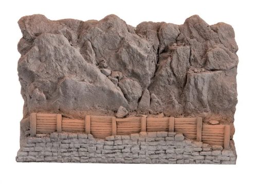 Noch 58152 Sziklafal kőomlás elleni palánkkal, 23,5 x 16 cm (H0)