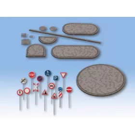  Noch 60525 Közlekedési terelőszigetek és szegélykövek jelzőtáblákkal - LC (H0)