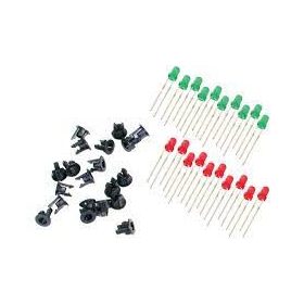   PECO 08190 PL-30 10 db piros, 10 db zöld LED, 20 db rögzítőpatent