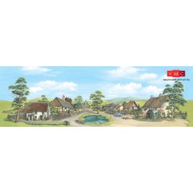PECO 08590 SK-35 Háttérposzter, közepes - angol falu (173 x 559 mm) (H0,TT)