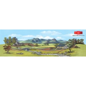 PECO 08650 SK-44 Háttérposzter, közepes - vidéki táj folyóval (173 x 559 mm) (H0,TT)