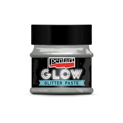 Pentart 36087 Glow glitter paszta 50 ml ezüst
