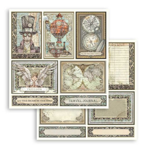 Pentart 39305 Kétoldalas papír, 31,5 x 30,5 cm  - Sir Vagabond kártyák