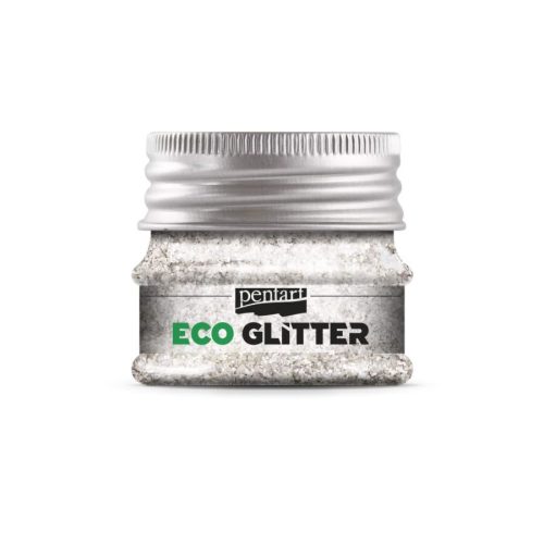 Pentart 41123 Eco Glitter ezüst, durva min. 15 g