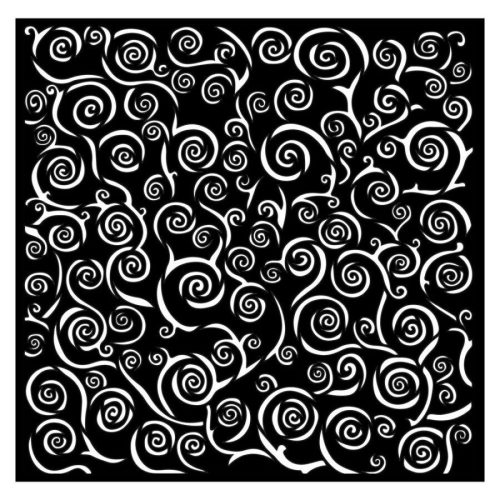 Pentart 41209 Vastag stencil cm 18X18 - Klimt spiralis minta