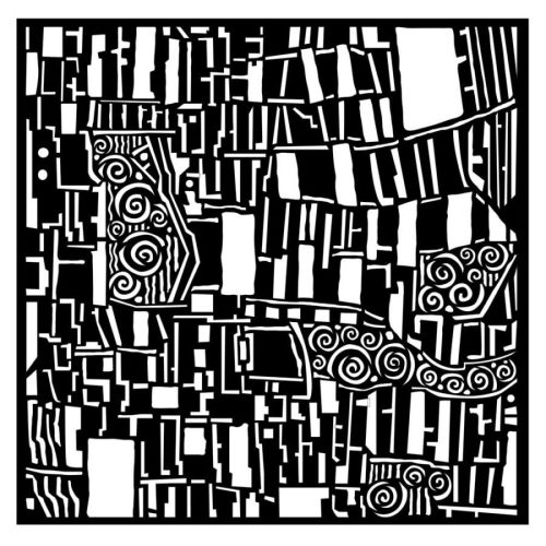 Pentart 41210 Vastag stencil cm 18X18 - Klimt négyzetes minta