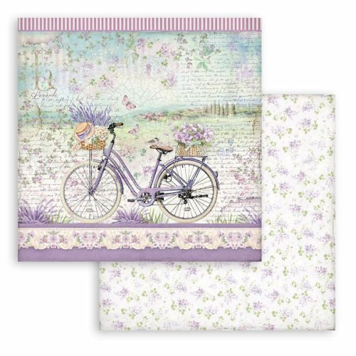 Pentart 41539 Scrapbook papír kétoldalas - Provence bicikli