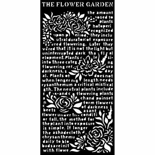 Pentart 41888 Vastag stencil cm 12X25 - Garden of Promises virágos kert