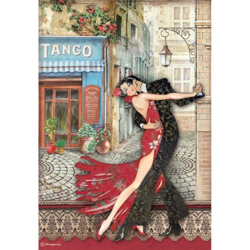 Pentart 42306 A4 rizspapír csom.  - Desire tango