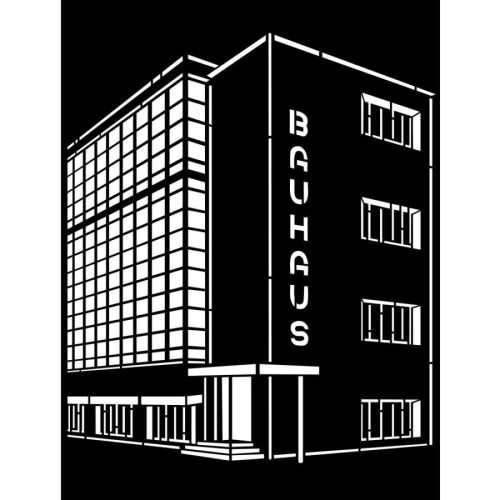 Pentart 42345 Vastag stencil cm 20X25 - Bauhaus - épület
