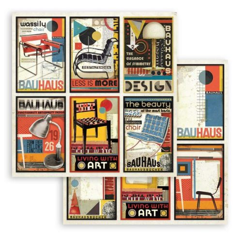 Pentart 42360 Scrapbooking kétoldalas papír - Bauhaus 6 kártya