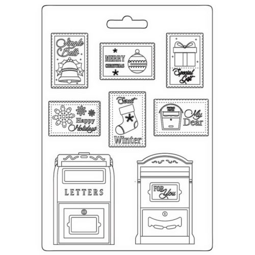 Pentart 42475 Öntőforma A5 - Letter and stamps