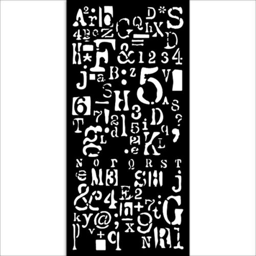 Pentart 42501 Vastag stencil 12x15 cm - Create Happiness letter and number