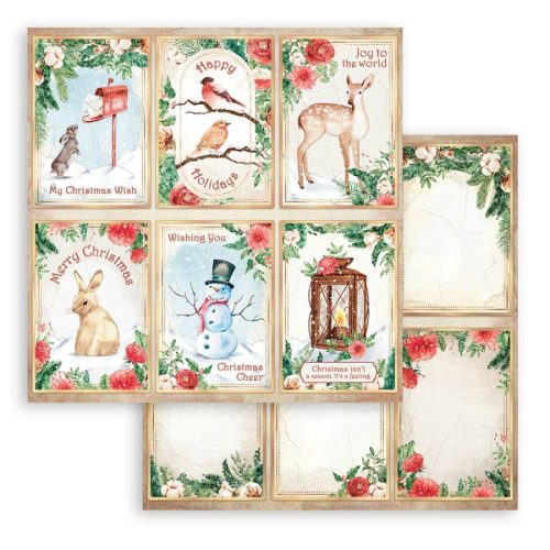 Pentart 42517 Scrapbooking kétoldalas papír - Romantic Home for the holidays cards